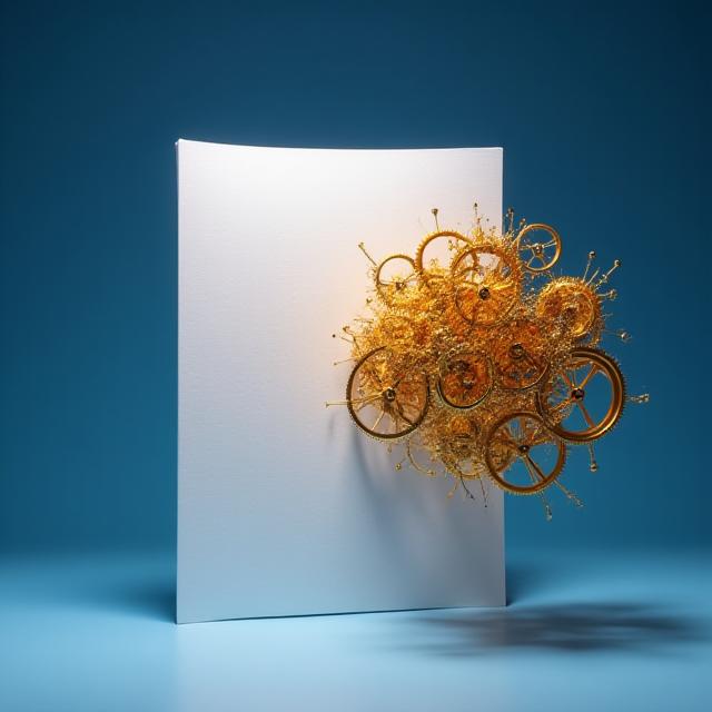 Conceptual image showing a generic paper mask being removed to reveal a complex, unique mechanical gear structure underneath